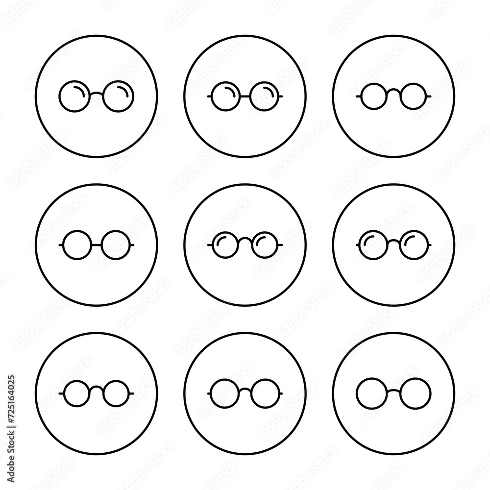 Glasses icon set vector. Glasses sign and symbol Glasses icon set vector. Glasses sign and symbol