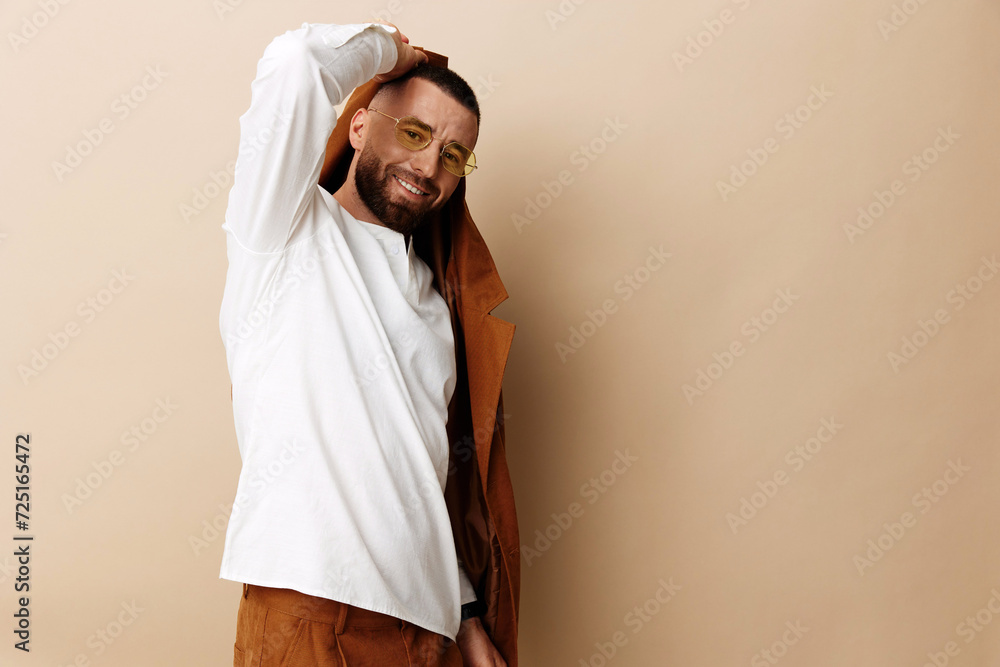 Man person cool background background casual isolated adult man beard expression portrait young fashionable Man person cool background background casual isolated adult man beard expression portrait young fashionable