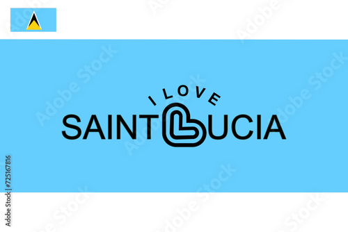 Vector is the word "I LOVE SAINT LUCIA. LIGHT BLUE, BLACK AND WHITE.