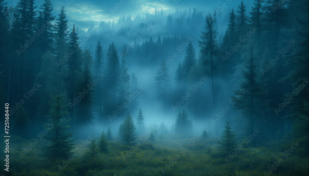 A serene pathway through a misty forest glade, illuminated by morning light, creating a magical atmosphere. A serene pathway through a misty forest glade, illuminated by morning light, creating a magical atmosphere.