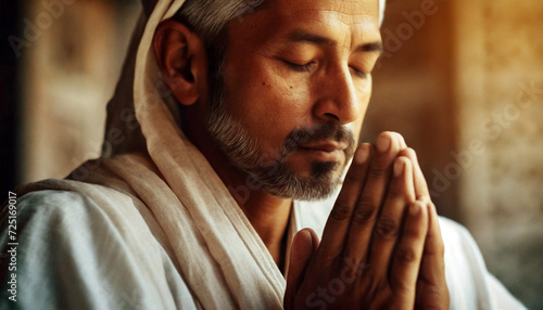 Ethnic Monk Praying
