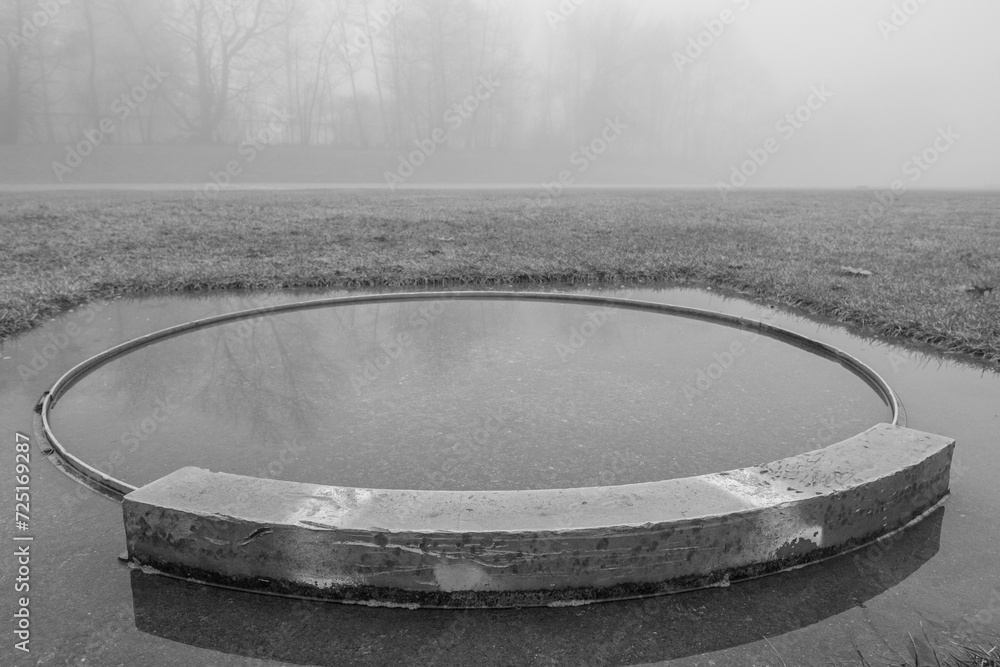 Fototapeta premium Shot put ring in fog
