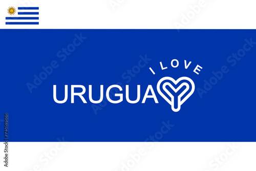Vector is the word "I LOVE URUGUAY. BLUE AND WHITE.