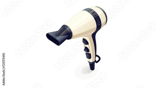 blow dryer Icon of nice animated for your isometric videos easy to use with Transparent Background