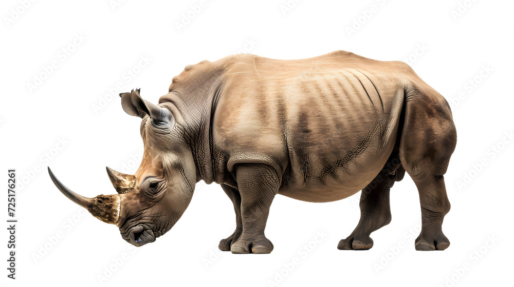 Rhinoceros Carrying a Skeleton on Its Back