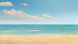 Natural landscape in summer with beach or sea in the background, blurred background. Summer concept background.