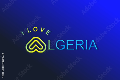 Vector is the word "I LOVE ALGERIA". Rounded, outline and elegant.