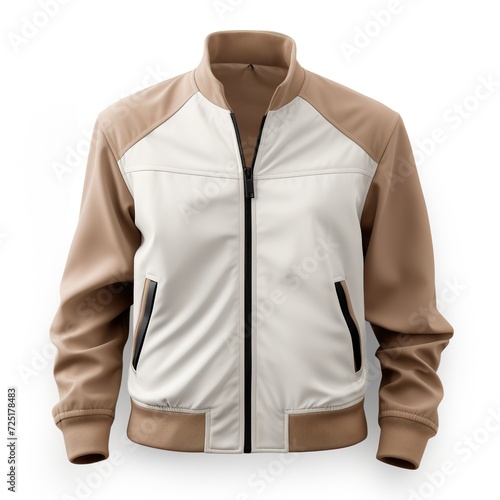 Stylish designer bomber jacket isolated on white background  photo