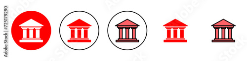 Bank icon set illustration. Bank sign and symbol, museum, university