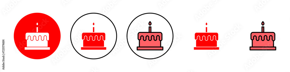 Cake icon set illustration. Cake sign and symbol. Birthday cake icon Cake icon set illustration. Cake sign and symbol. Birthday cake icon