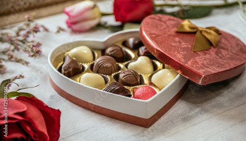 Elegant Heart-shaped Box of Assorted Chocolates