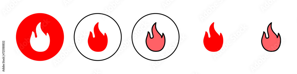 Fire icon set illustration. fire sign and symbol