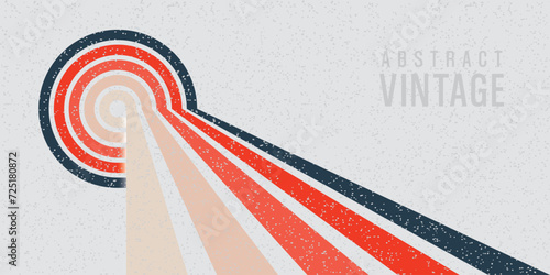 Retro perspective lines background. Vintage colourful stripes banne