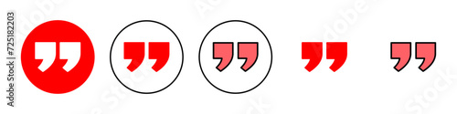 Quote icon set illustration. Quotation mark sign and symbol