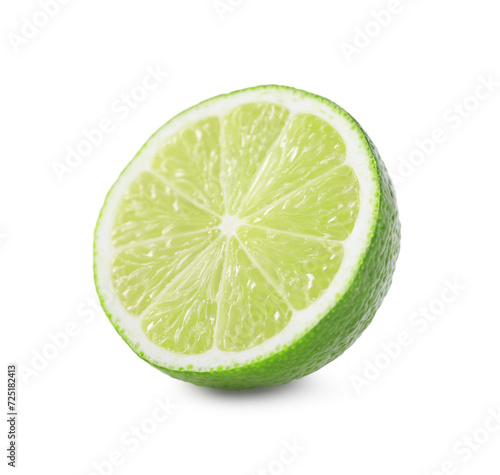Half of fresh lime isolated on white