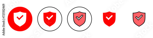 Shield check mark icon set illustration. Protection approve sign. Insurance icon