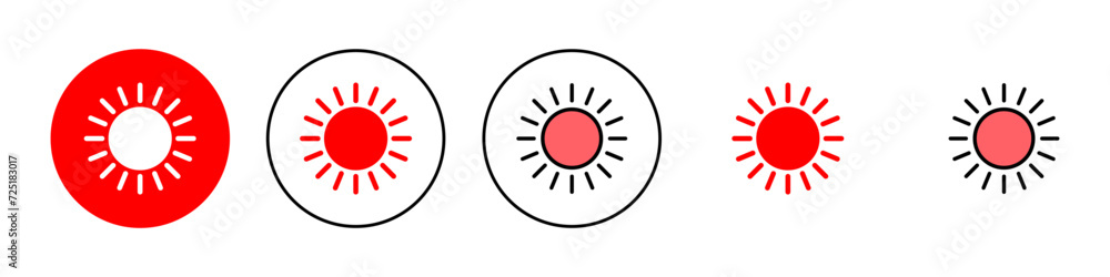 Sun icon set illustration. Brightness sign and symbol. Sun icon set illustration. Brightness sign and symbol.