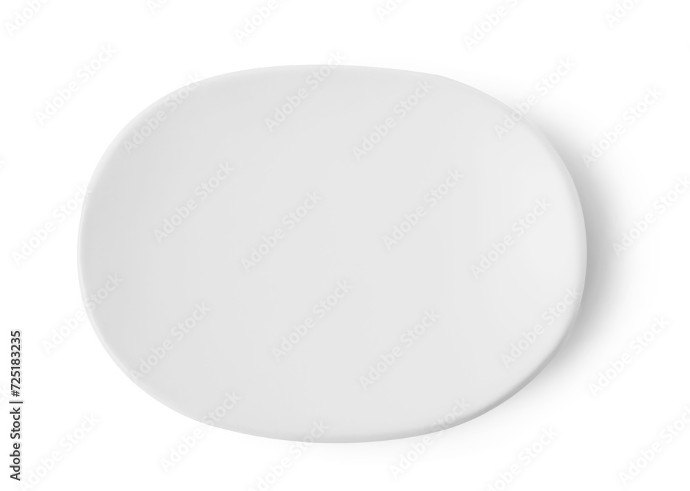 Bath accessory. Ceramic soap dish isolated on white, top view Bath accessory. Ceramic soap dish isolated on white, top view
