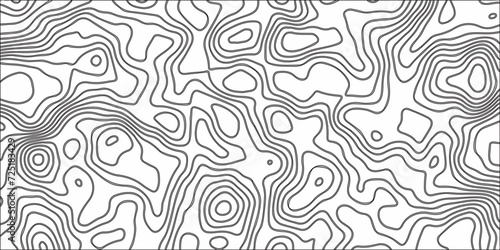 Abstract topographic contours map background. Modern design with White topographic wavy pattern. Geographic mountain relief. Black line paper curve topographic design
