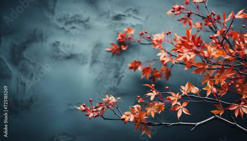 Vibrant autumn tree, colorful leaves, nature beauty in close up generated by AI