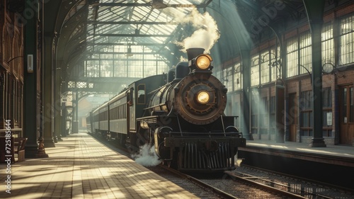 a vintage train steaming