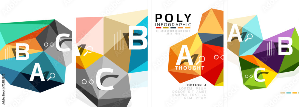 Set of triangle pattern poster backgrounds. Vector illustration For Wallpaper, Banner, Background, Card, Book Illustration, landing page Set of triangle pattern poster backgrounds. Vector illustration For Wallpaper, Banner, Background, Card, Book Illustration, landing page