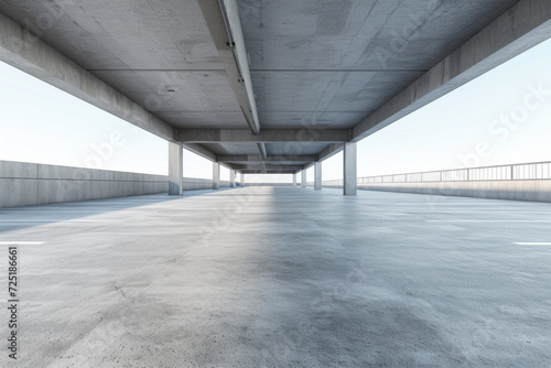 Empty concrete floor for car park.