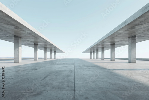 Empty concrete floor for car park.