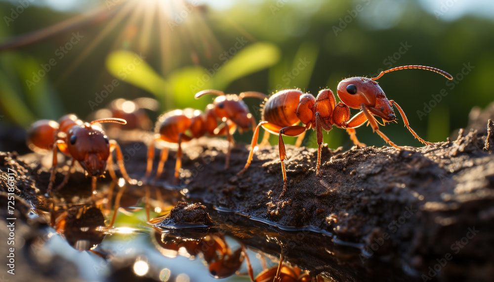 Insects working together in nature green forest generated by AI Insects working together in nature green forest generated by AI
