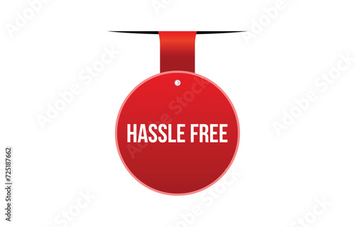 Hassle Free red vector banner illustration isolated on white background