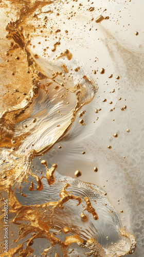 A swish of water and gold powder.