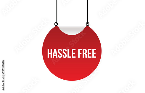 Hassle Free red vector banner illustration isolated on white background