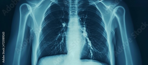 Pediatric chest X-ray used to evaluate lung condition in kids. photo