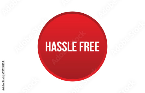 Hassle Free red vector banner illustration isolated on white background