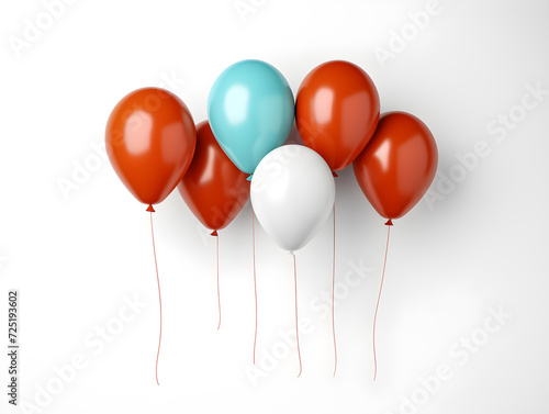 Isolated red, yellow, and blue balloons in a festive celebration illustration, featuring vibrant colors, helium-filled fun, and a touch of holiday cheer,Generative Ai