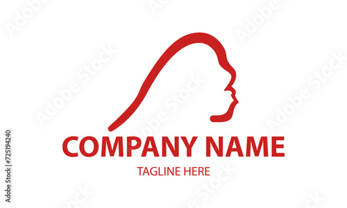 Red Color Gorilla Head Line Art Logo Design