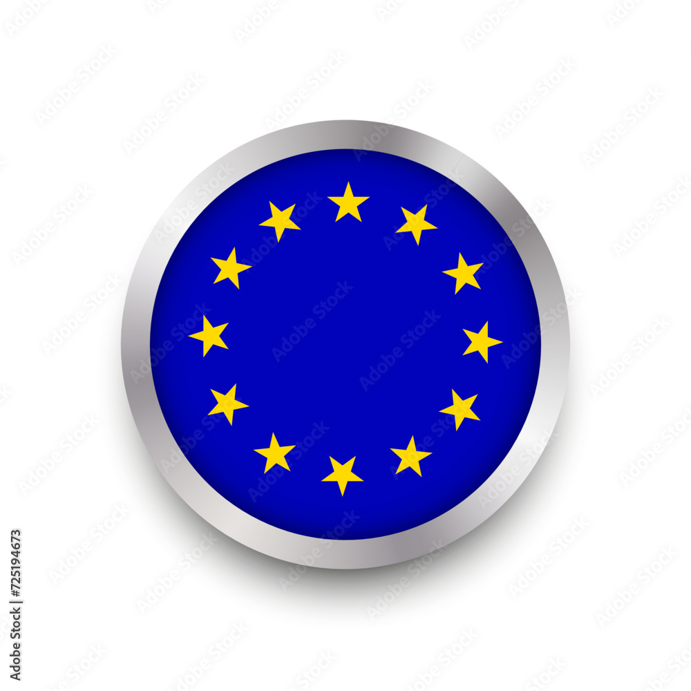 Europe EU flag button. Vector illustration. EPS 10. Europe EU flag button. Vector illustration. EPS 10.