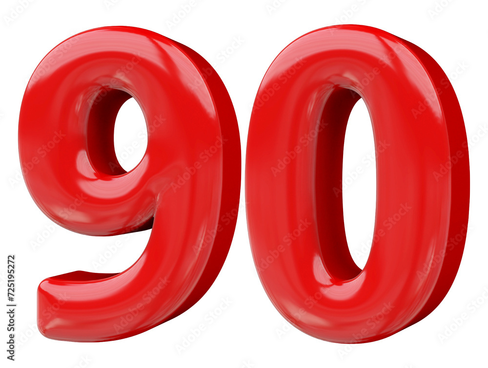 90 number red 3d render 90 number red 3d render