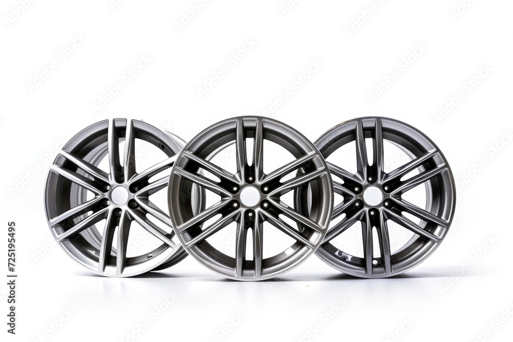 wheels with tires isolated on white background