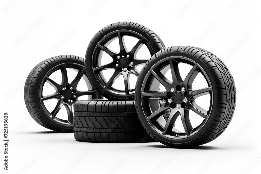 wheels with tires isolated on white background wheels with tires isolated on white background