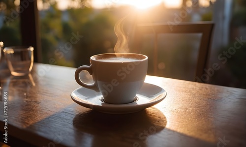 Two Cups Of Coffee On Table photo