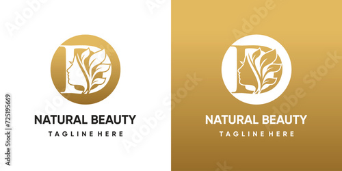 Vector nature beauty logo template with letter D concept premium vector