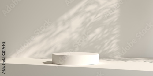3d minimal cosmetic background. 3d podium and light shadows for product presentation. 3d illustration.