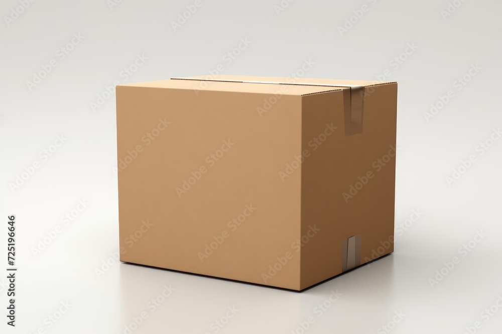 Close-up cardboard box on white background Close-up cardboard box on white background