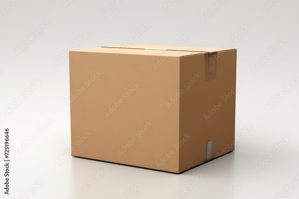 Close-up cardboard box on white background