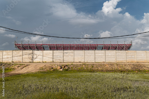 Isolated grandstand with nobody, modern architecture photo