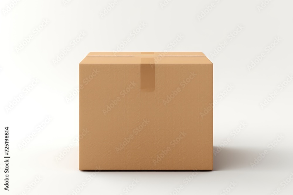 Close-up cardboard box on white background Close-up cardboard box on white background