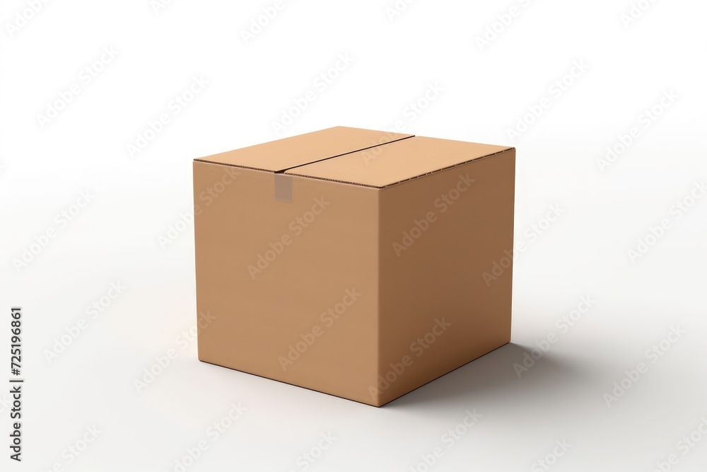 Close-up cardboard box on white background Close-up cardboard box on white background