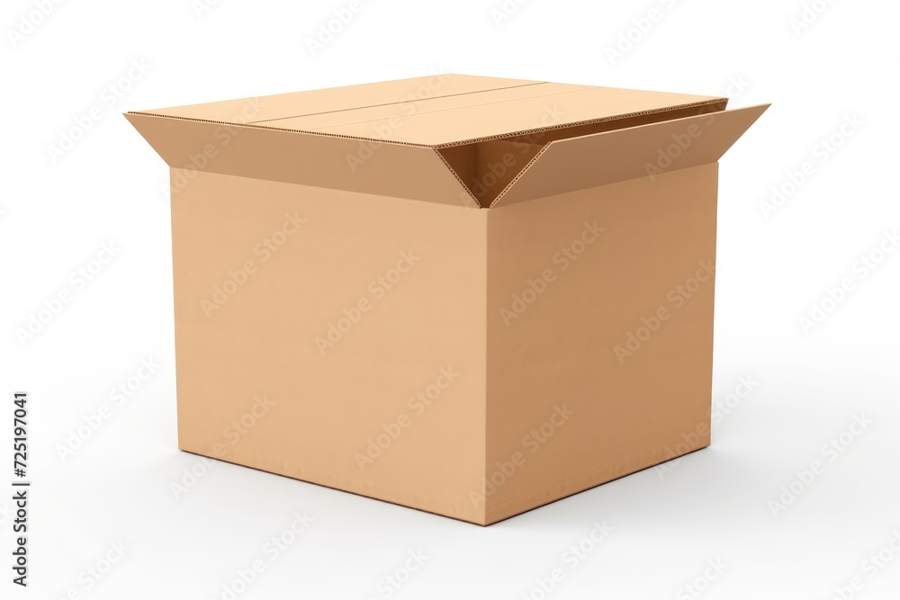 Close-up cardboard box on white background Close-up cardboard box on white background