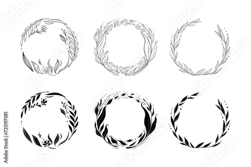 Floral Wreath branch. Vector illustration